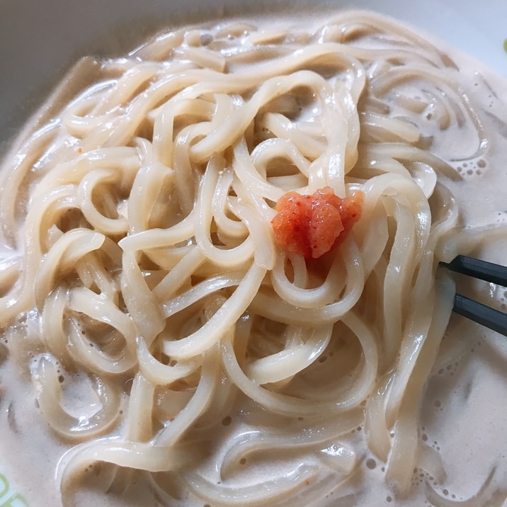 コストコの明太子で❤豆乳うどん